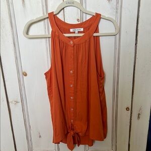 Orange Button-Down Sleeveless Top by A New Day